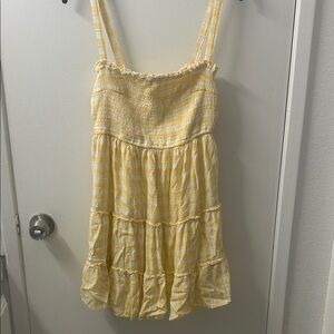 Hollister Yellow Checkered Summer Dress